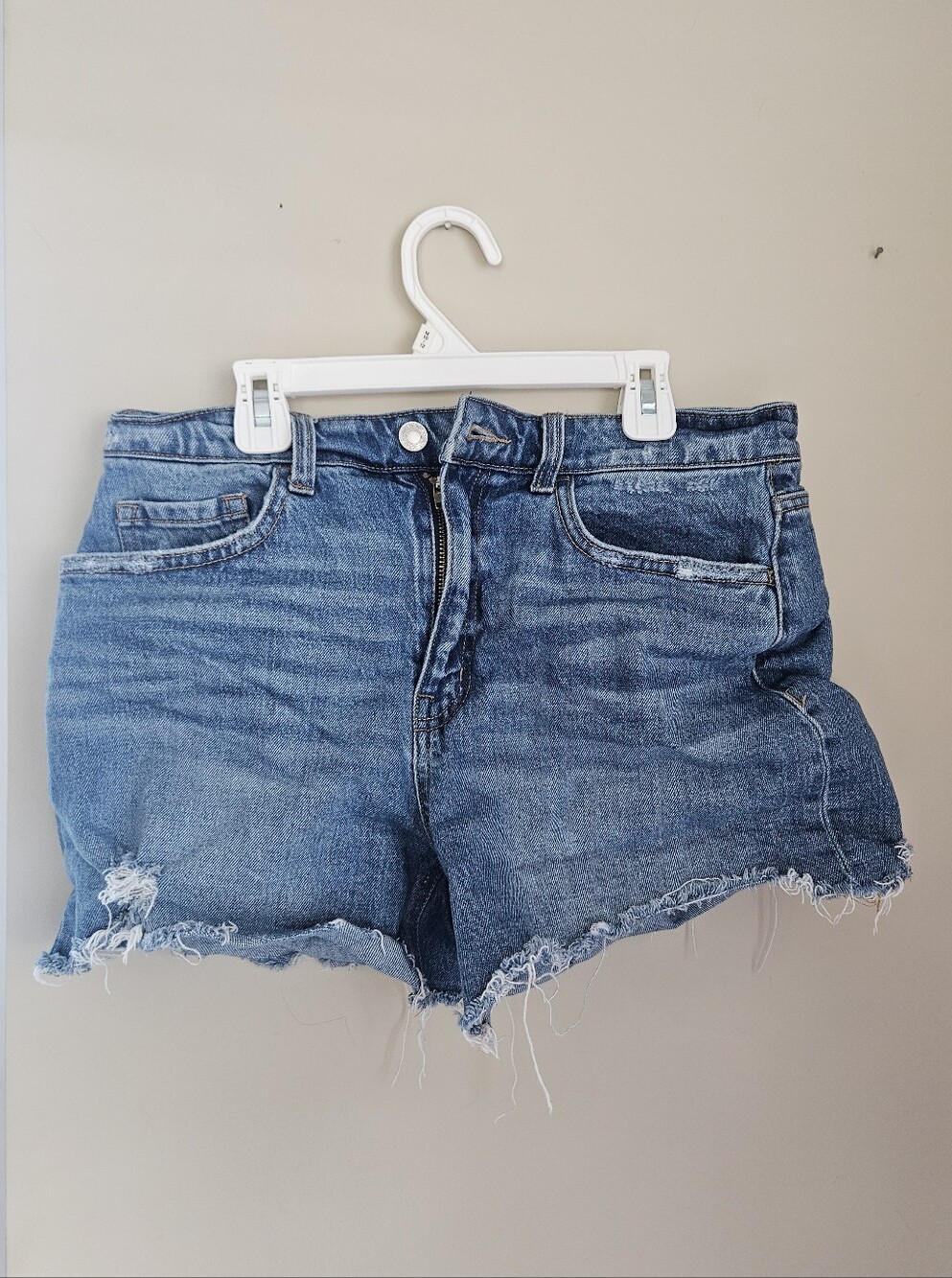 Classic High-Rise Denim Women Shorts - Blue Vervet Buckle Medium Jean